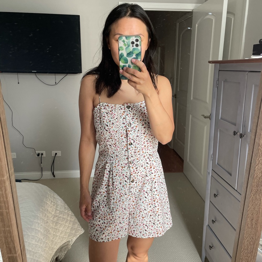 Top shop floral romper size 8